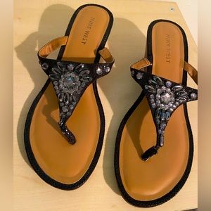 Beautiful Nine West embellished wedge sandals